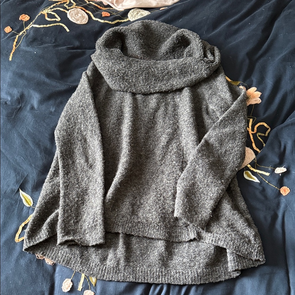 Anthropologie Gray Cowl Neck Sweater
